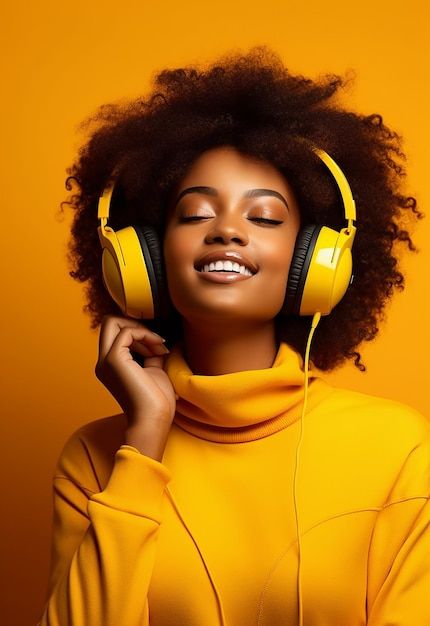 Person listening to music with headphones